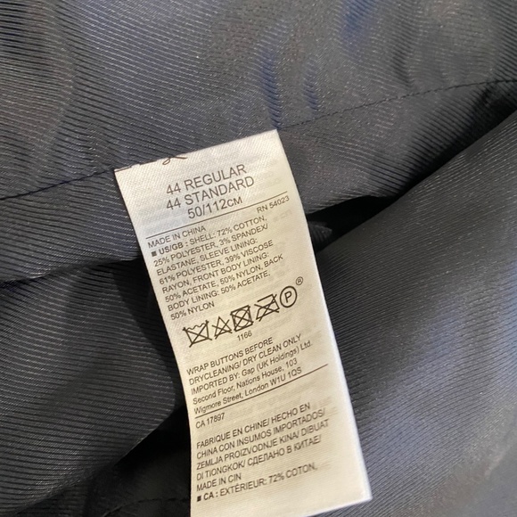 Banana Republic Navy Blue Blazer 44R Standard Fit - Picture 4 of 12